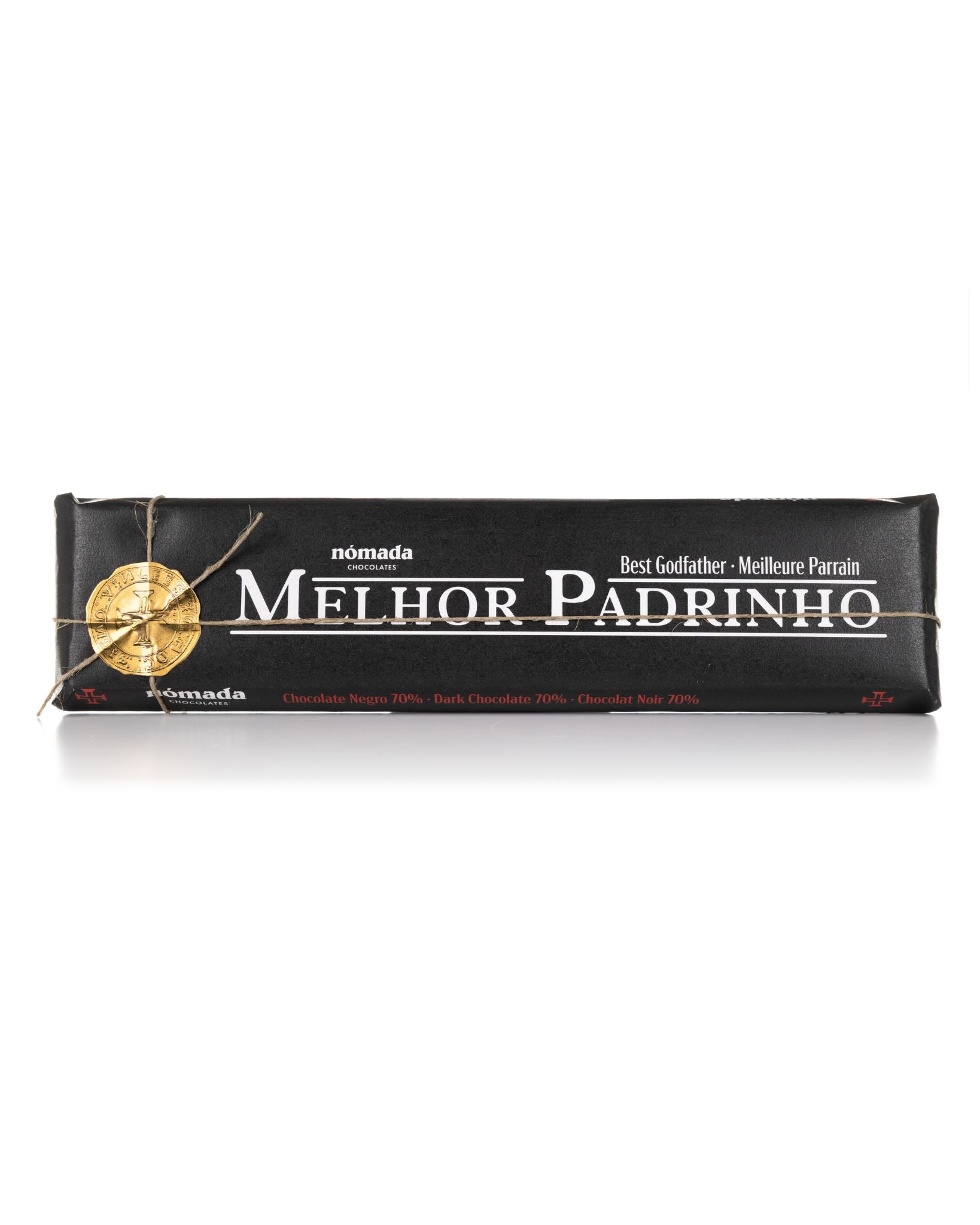 Tablete de Chocolate Negro &quot;Melhor Padrinho&quot; Nómada Chocolates 300g