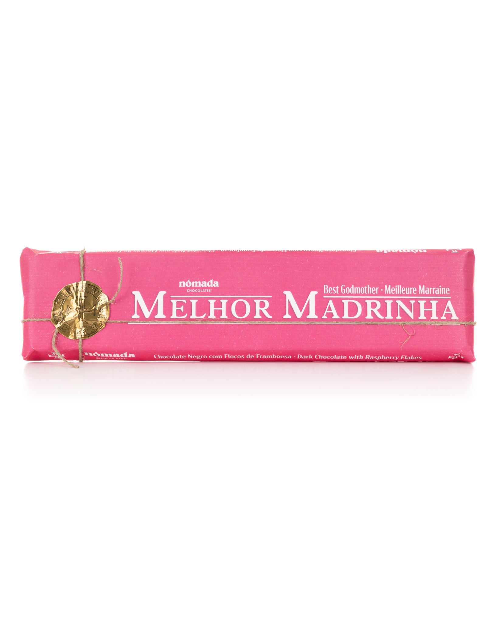 Dark Chocolate Bar with Raspberry &quot;Best Godmother&quot; Portuguese Memories 300g